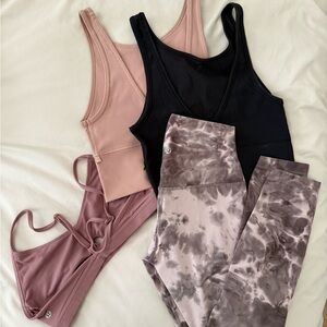 Lululemon bundle, pivot tank, align tie dye 25” legging, sports bra